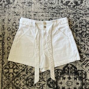 NWT Veronica Beard Lovisa Belted Short - White Denim